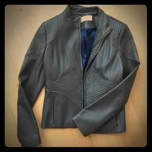 Gray leather jacket